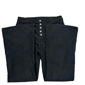 American Eagle Corduroy Flare Jeans Gray Button Fly Stretch Women's Sz 14 34x32